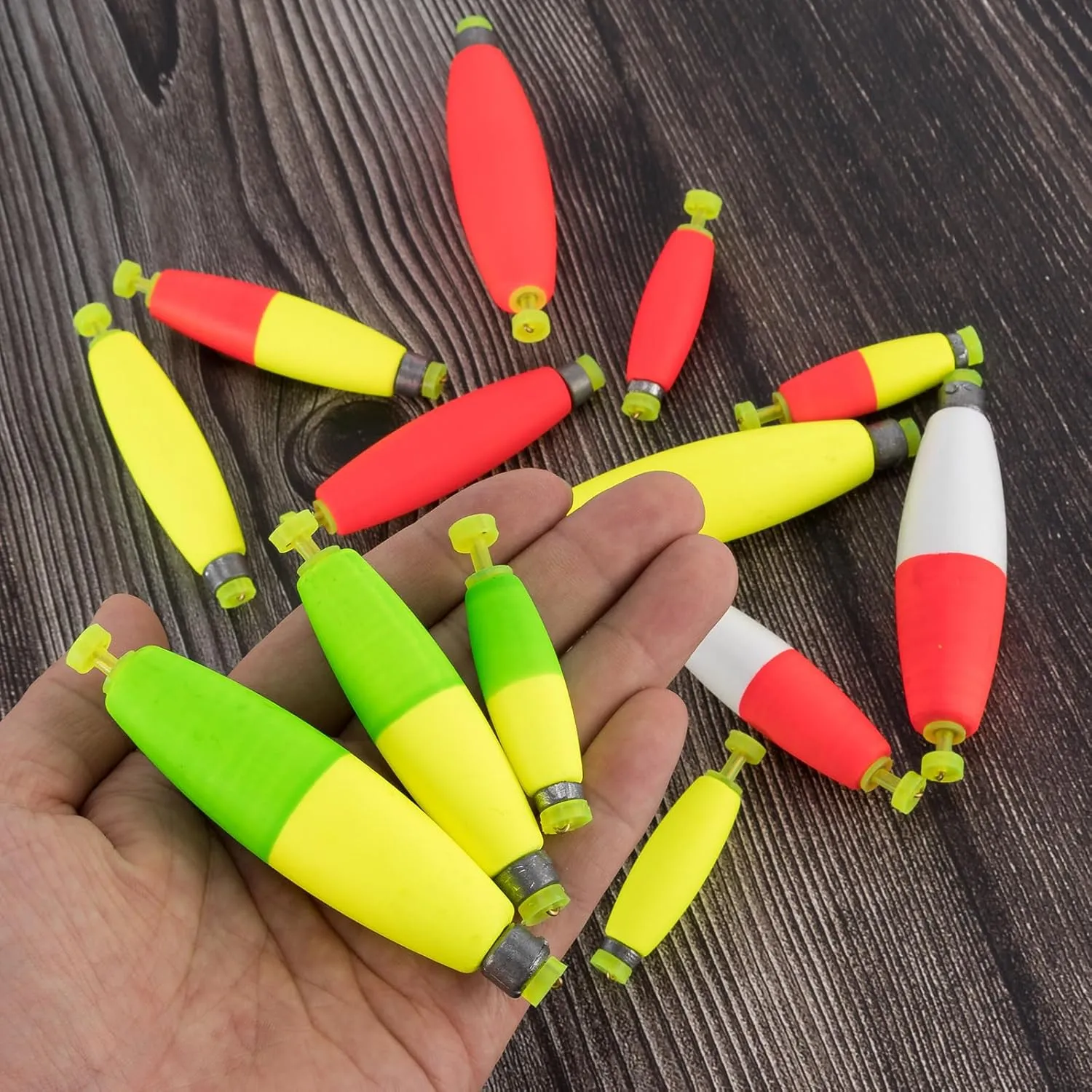 10-Pack Fishing Bobbers Floats, Weighted Bobbers for Fishing Cigar EVA Foam Snap-on Floats Corks Floaters Buoys for Crappie Bass Panfish Bluegills Trout