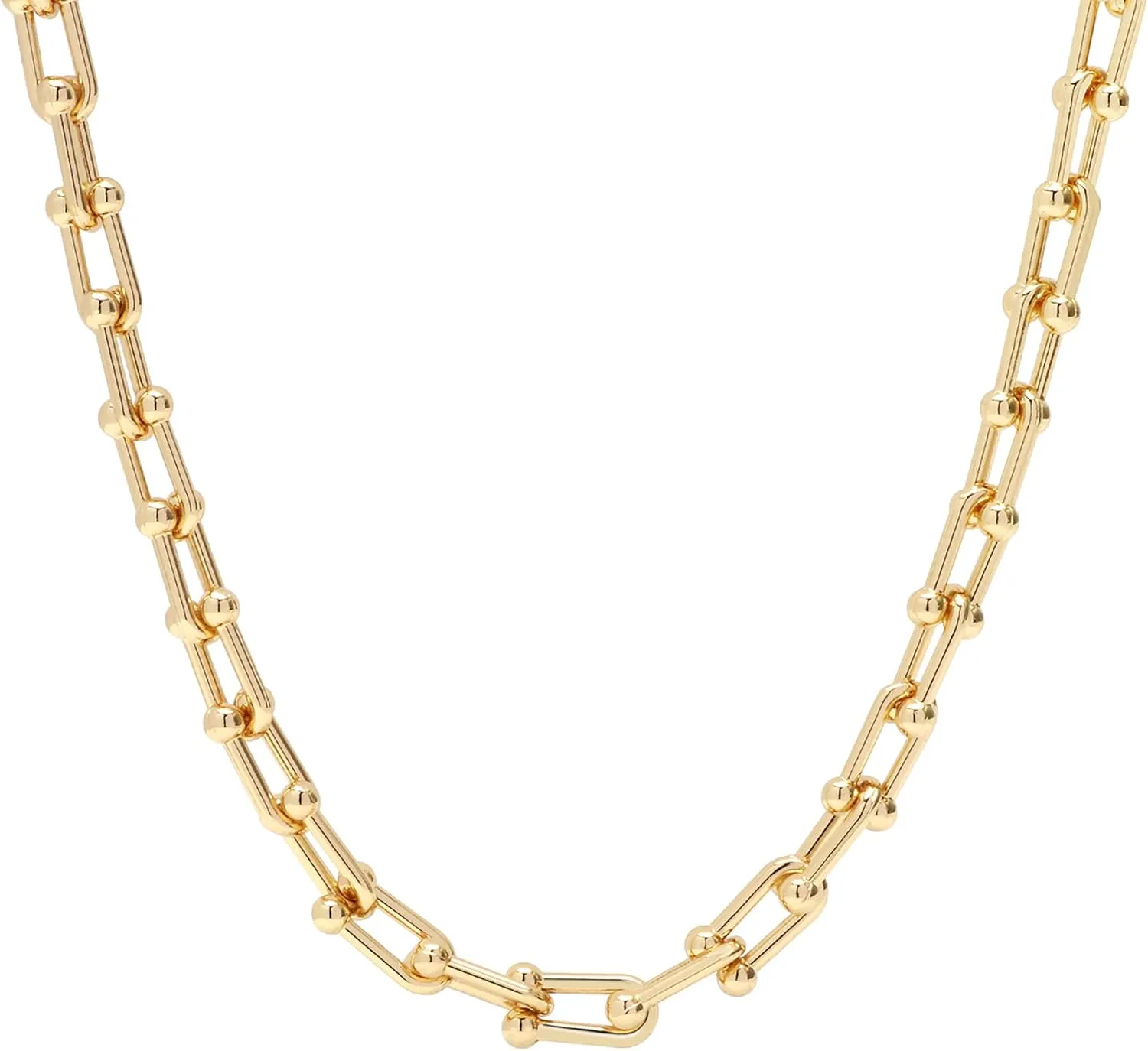18K Gold Plated Dainty Cuban Choker Necklace Herringbone Snake Necklace Paperclip Chain Layered Necklaces for Women Jewelry
