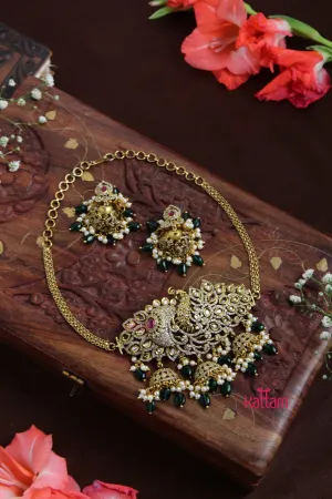 Aadhya - Grand Peacock Green Choker