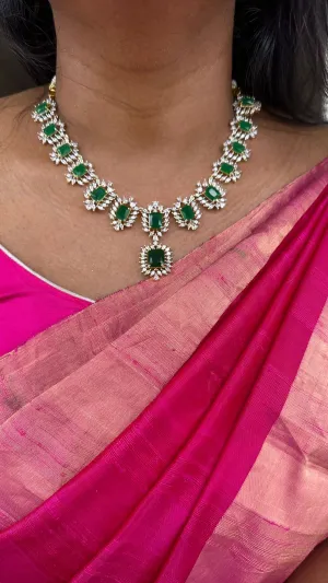 Aura - AD Green Stone Short Necklace
