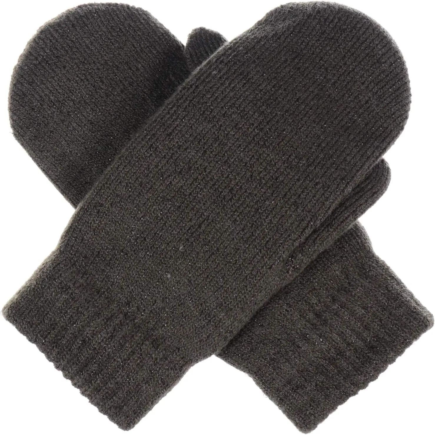 Be Your Own Style BYOS Unisex Winter Toasty Warm Solid Glitter Fleece Lined Knit Mitten Gloves