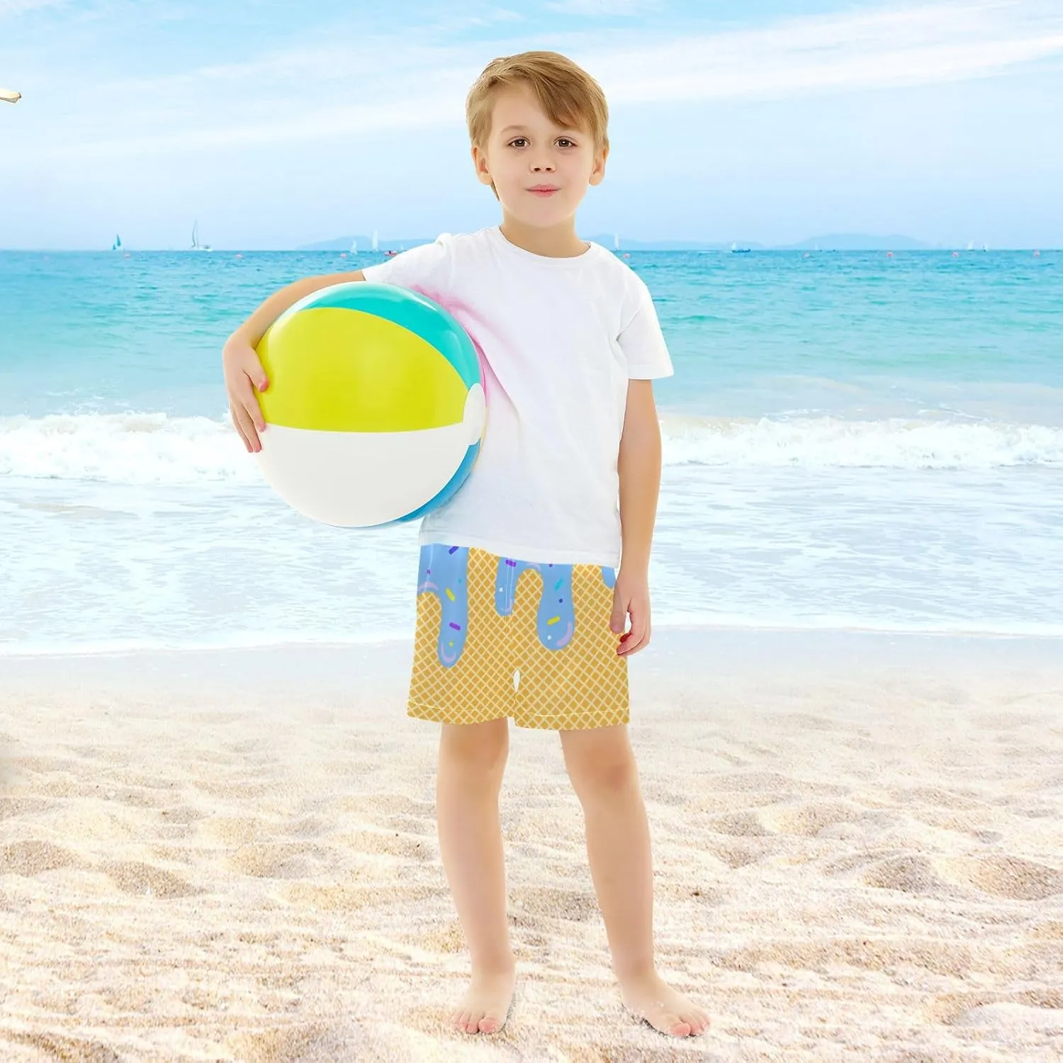 Boys Swim Trunks with Compression Liner Quick Dry Board Shorts with Boxer Brief Bathing Suit 4-14 Years