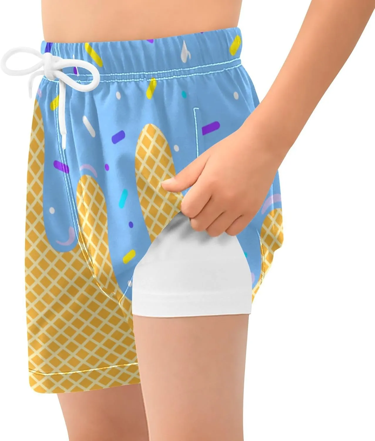Boys Swim Trunks with Compression Liner Quick Dry Board Shorts with Boxer Brief Bathing Suit 4-14 Years