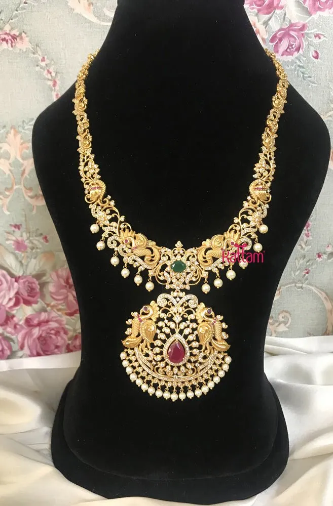 Bridal White Stone Peacock Haram