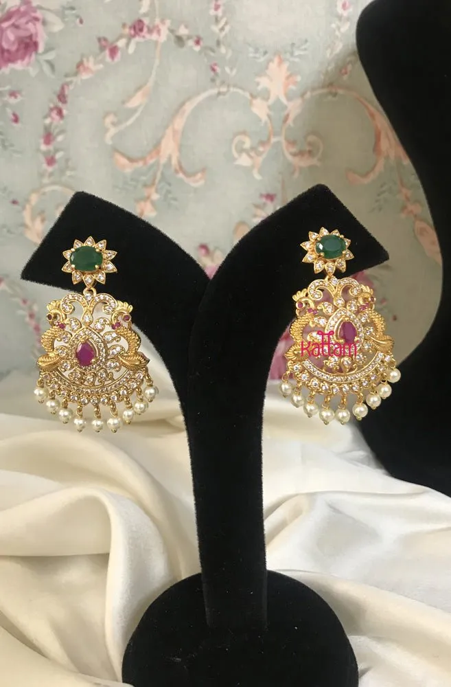 Bridal White Stone Peacock Haram