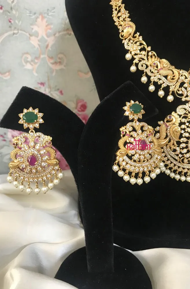 Bridal White Stone Peacock Haram