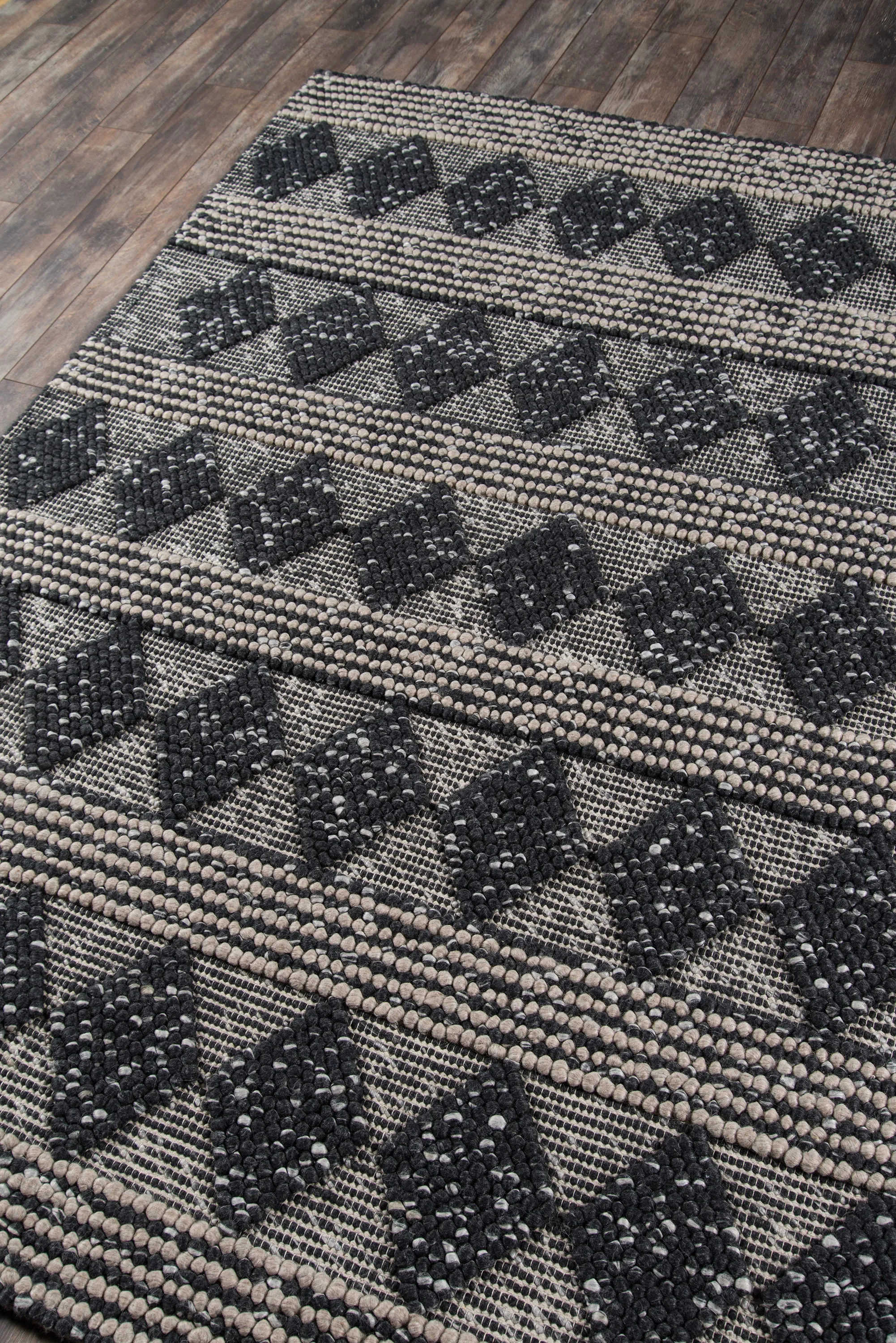 Contemporary Hand Woven Black Rug