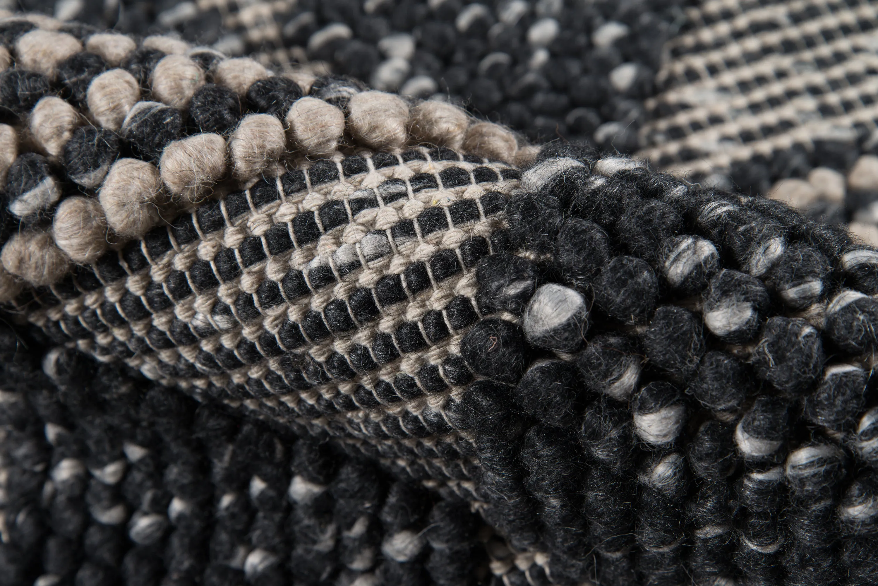 Contemporary Hand Woven Black Rug
