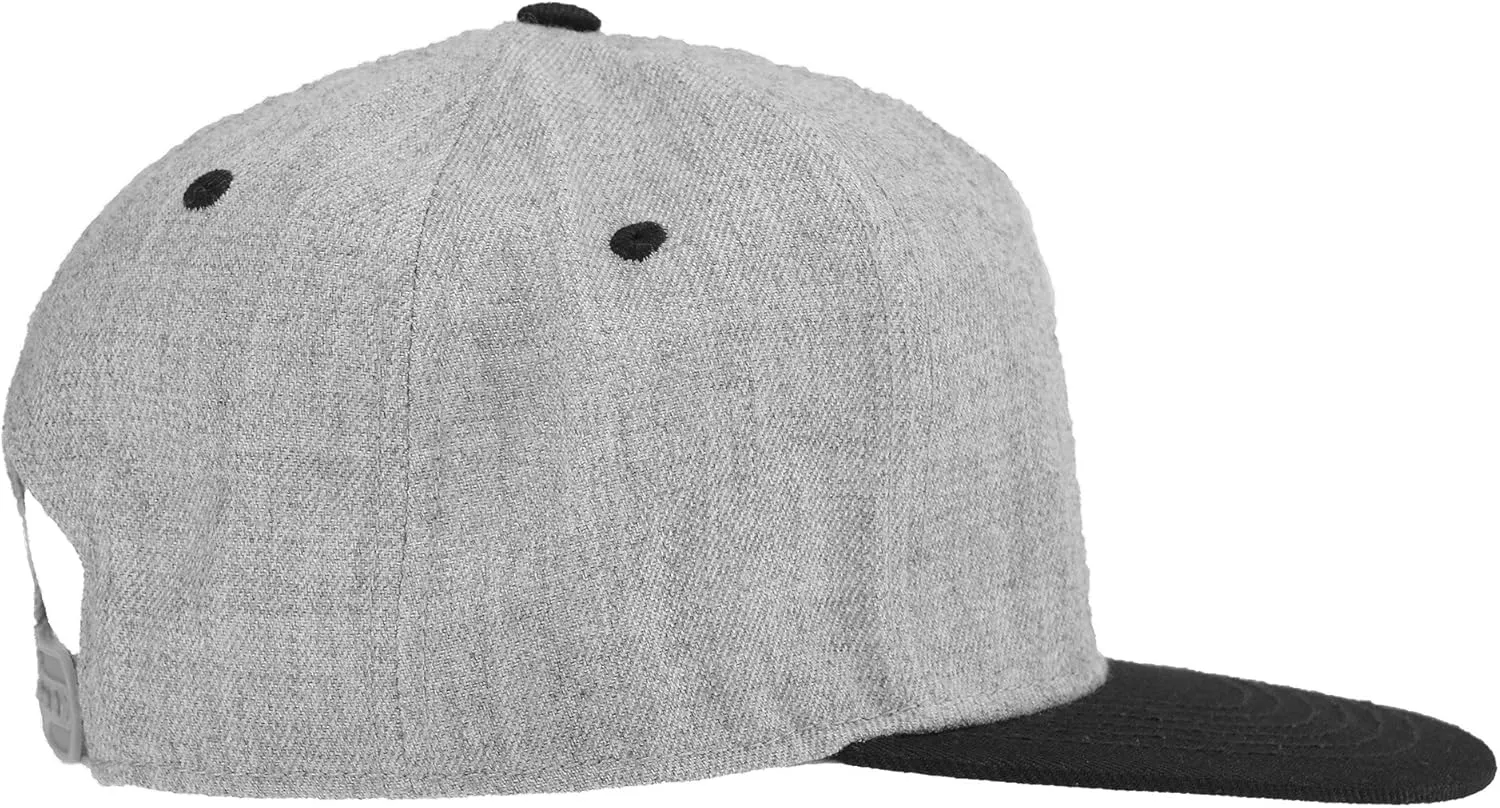 DALIX Premium Wool Blend Hat Flat Bill Cap Snapback Black Dark Gray Maroon Light