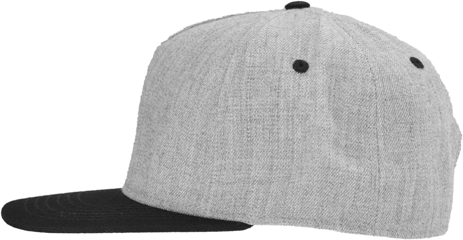 DALIX Premium Wool Blend Hat Flat Bill Cap Snapback Black Dark Gray Maroon Light