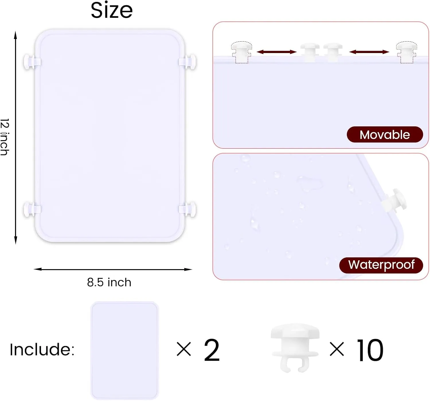 Divider Tray for Bogg Bag Accessories Compatible with Bogg Bag X Large Organizing Your Bags and Divide Space White 2PCS