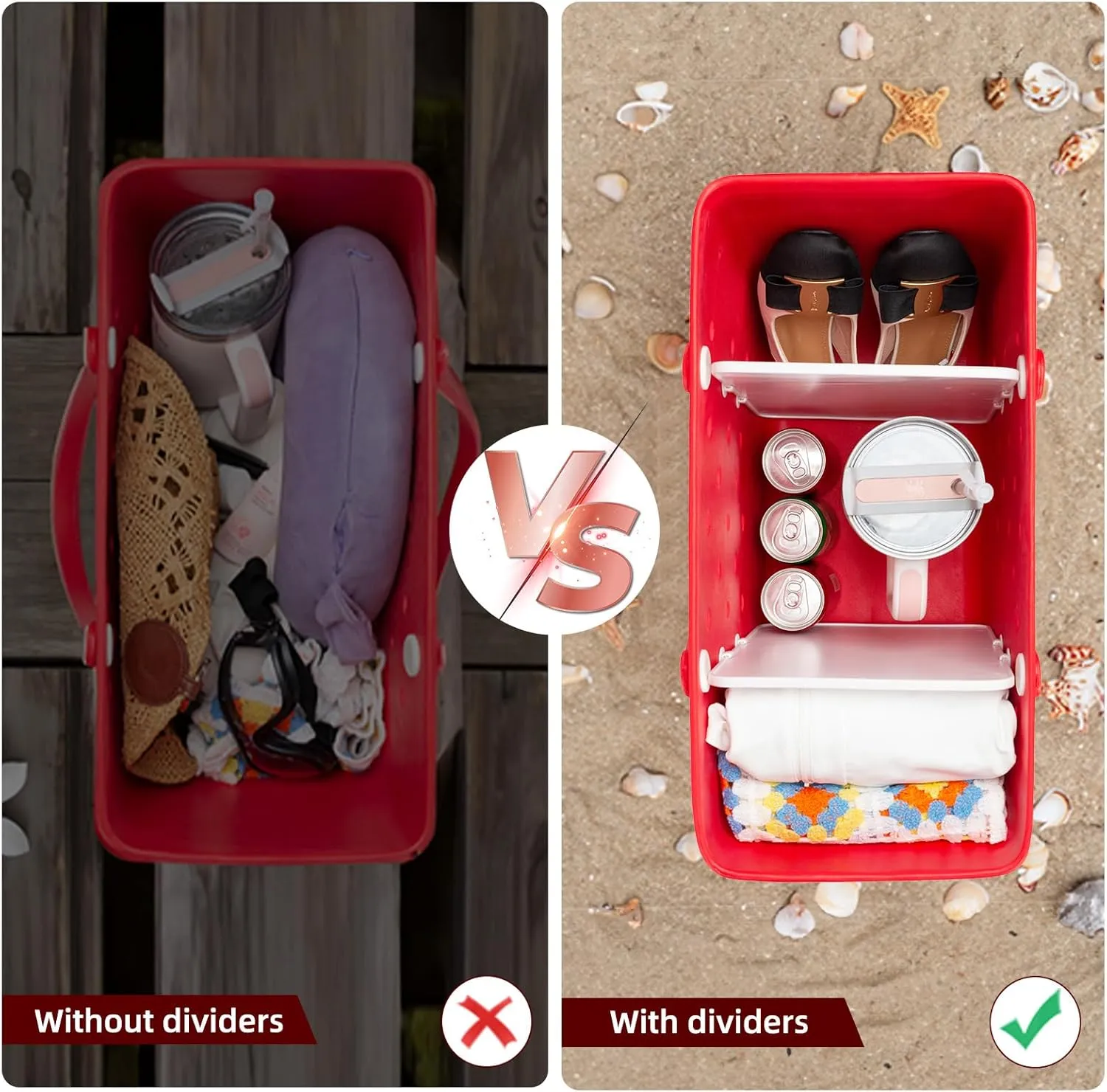 Divider Tray for Bogg Bag Accessories Compatible with Bogg Bag X Large Organizing Your Bags and Divide Space White 2PCS