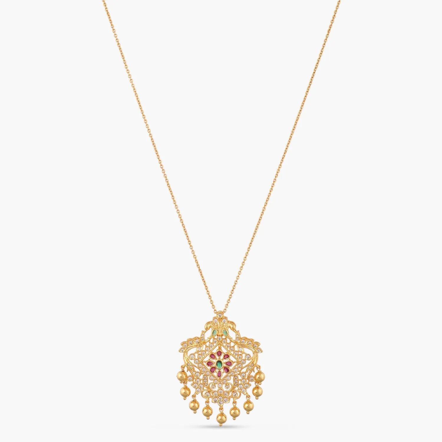 Glitter CZ Silver Pendant Necklace