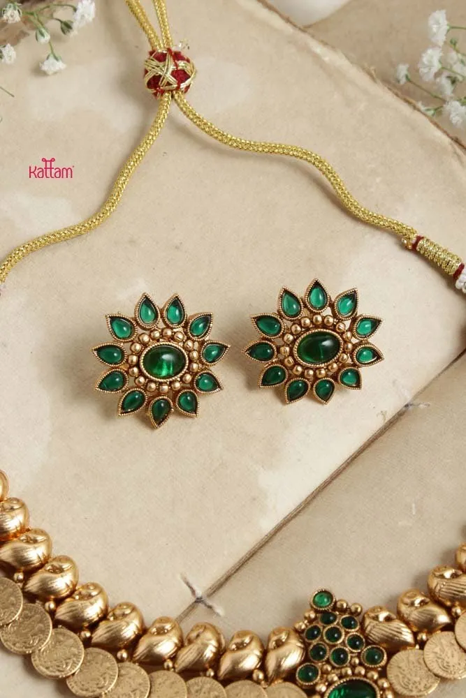 Goddess Coin Peacock Green Choker