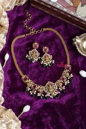 Goddess Peacock Green beaded Choker