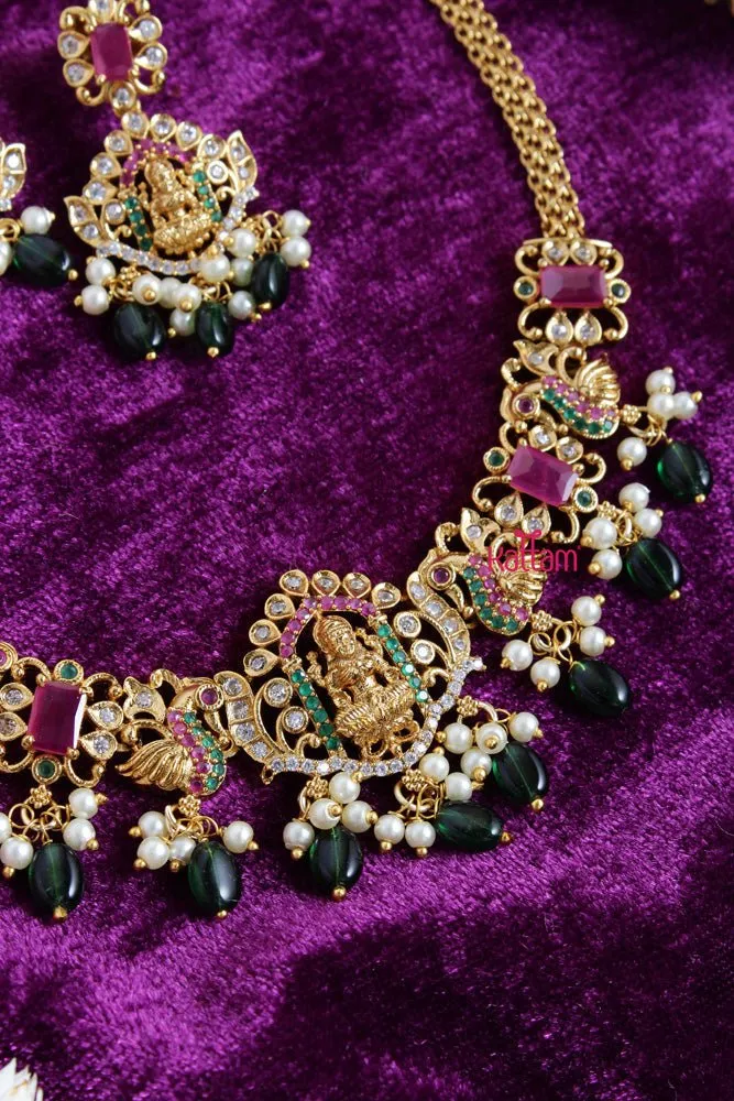 Goddess Peacock Green beaded Choker