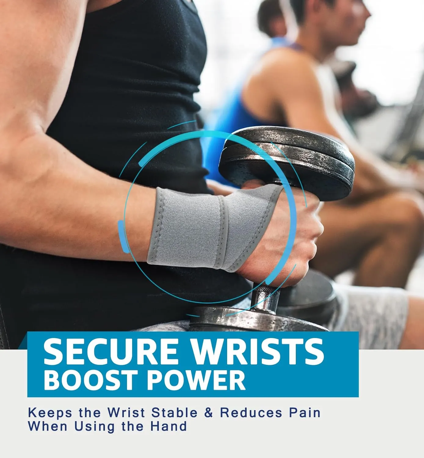 HiRui 2 Pack Wrist Brace Wrist Wraps for Carpal Tunnel Arthritis Tendonitis Sprains Pain Relief, Wrist Compression Straps for Workout Sports, Day & Night Support Adjustable Fits All (Gray)
