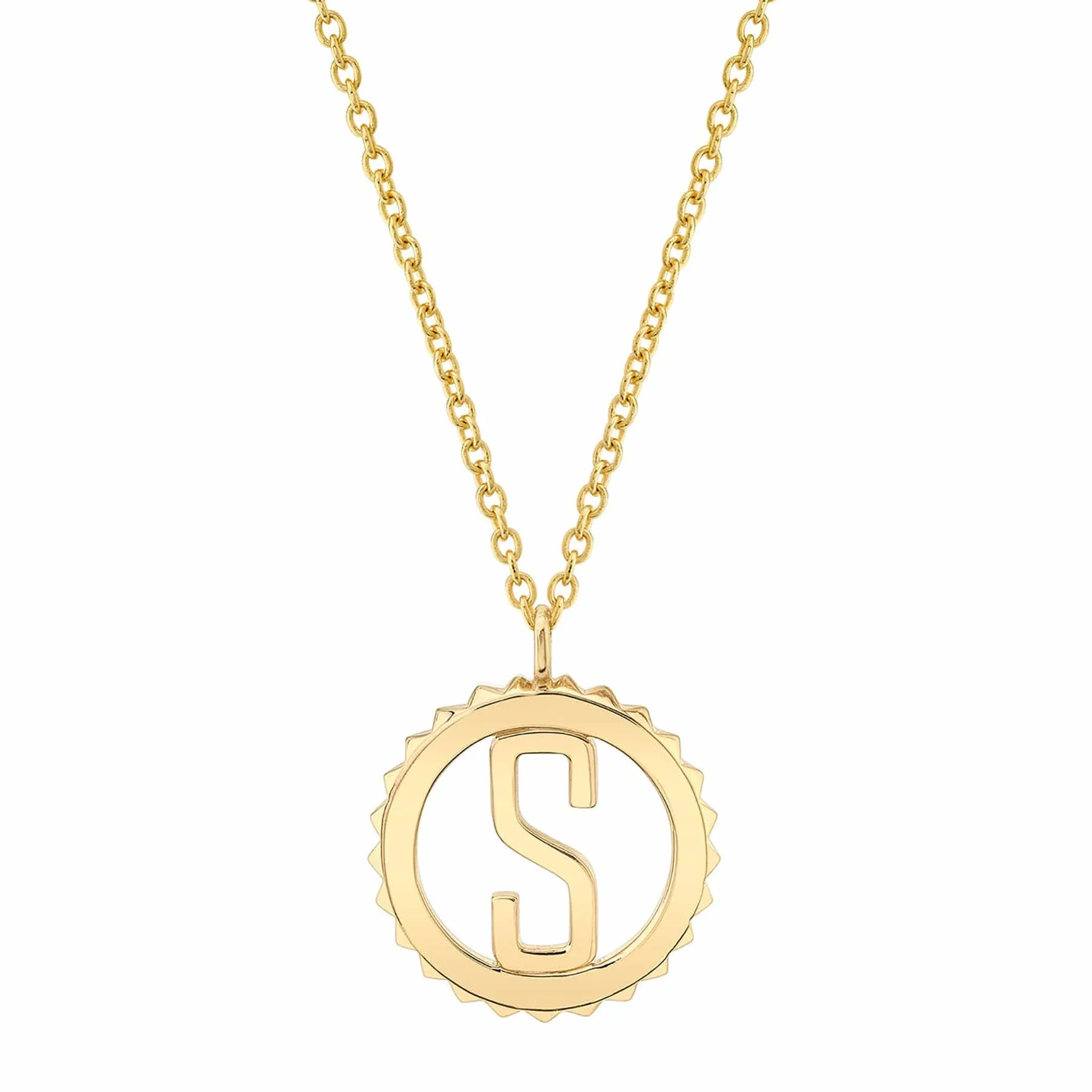 Mini Tetra Initial Medallion P364YG