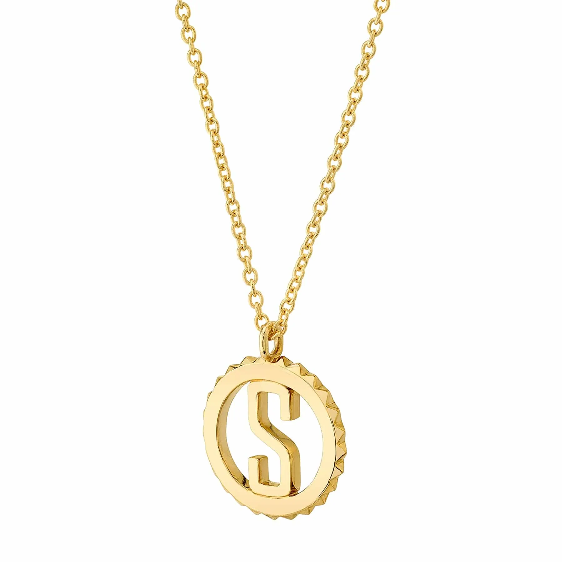 Mini Tetra Initial Medallion P364YG