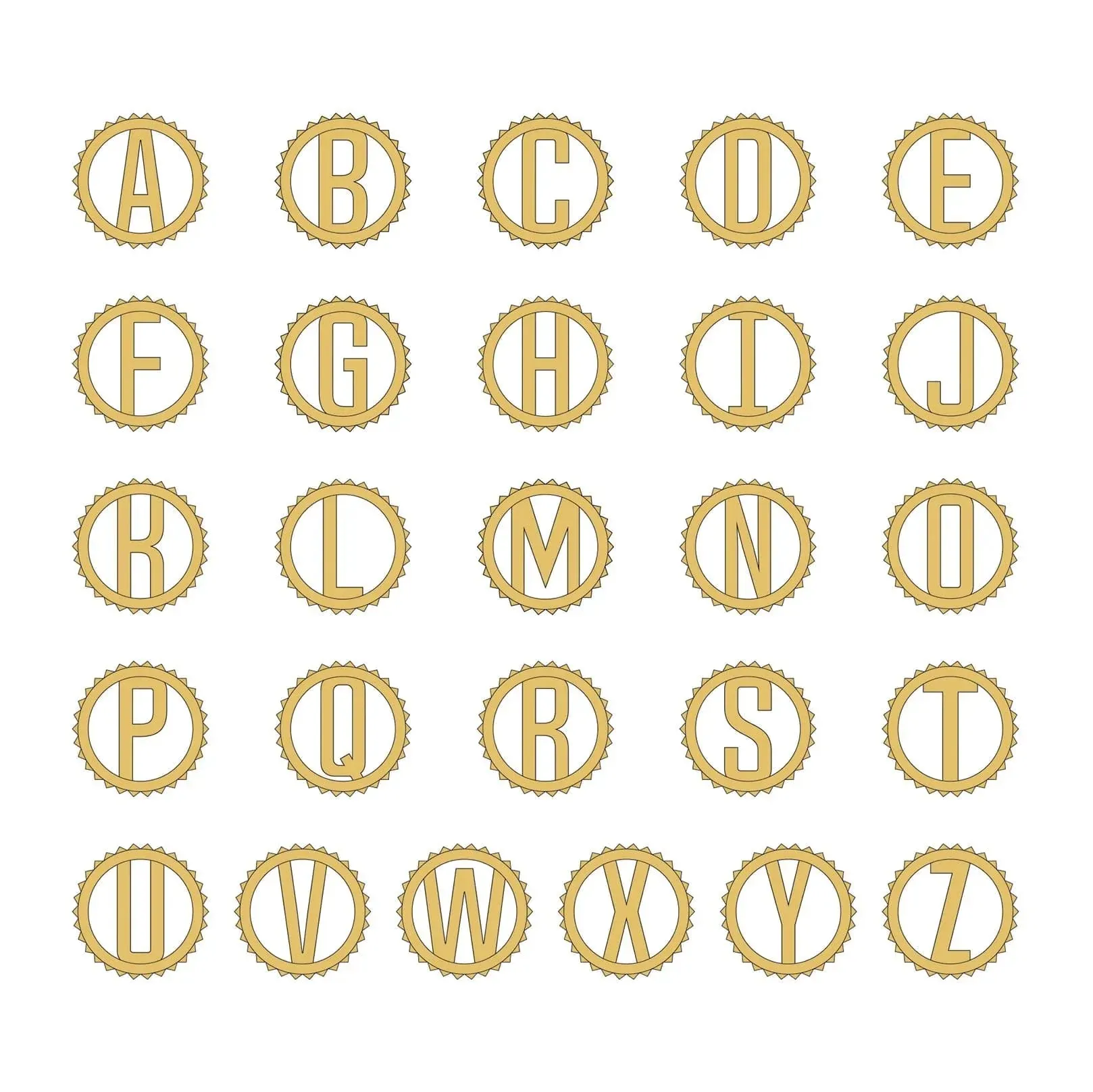 Mini Tetra Initial Medallion P364YG