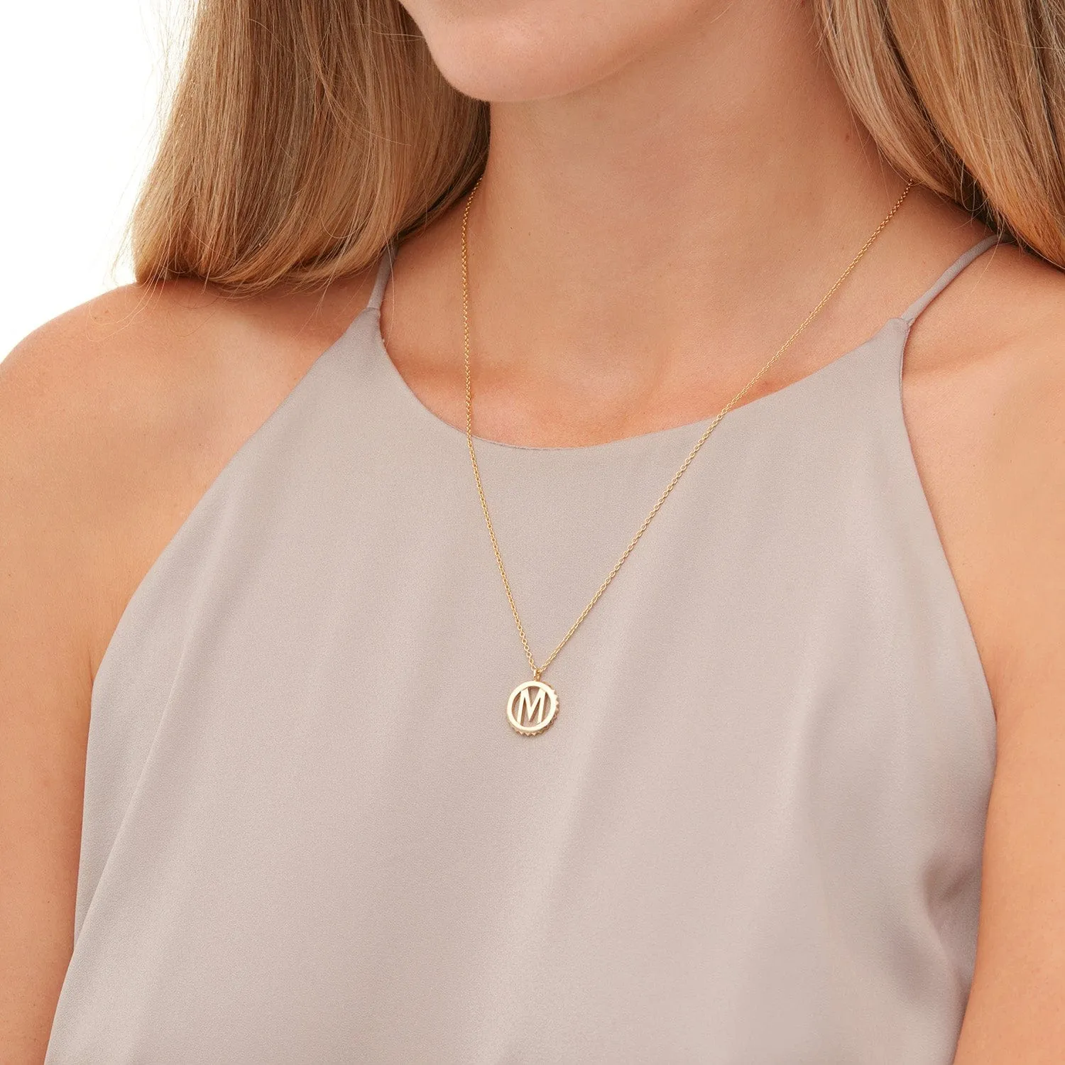Mini Tetra Initial Medallion P364YG