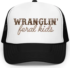 Olive Loves Apple Wranglin' Feral Kids Trucker Hat for Mom and Dad Funny Western Style Cap for Women and Men