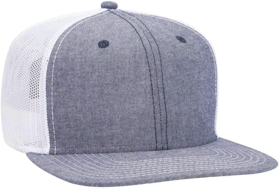 OTTO Snap 6 Panel Pro Style Cotton Blend Chambray Snapback Hat