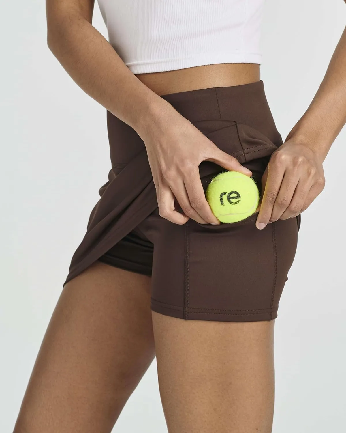 Real Essentials 3 Pack: Women's 16" Active Skort Skirt Pockets - Running Tennis Golf Gym (Available in Plus)