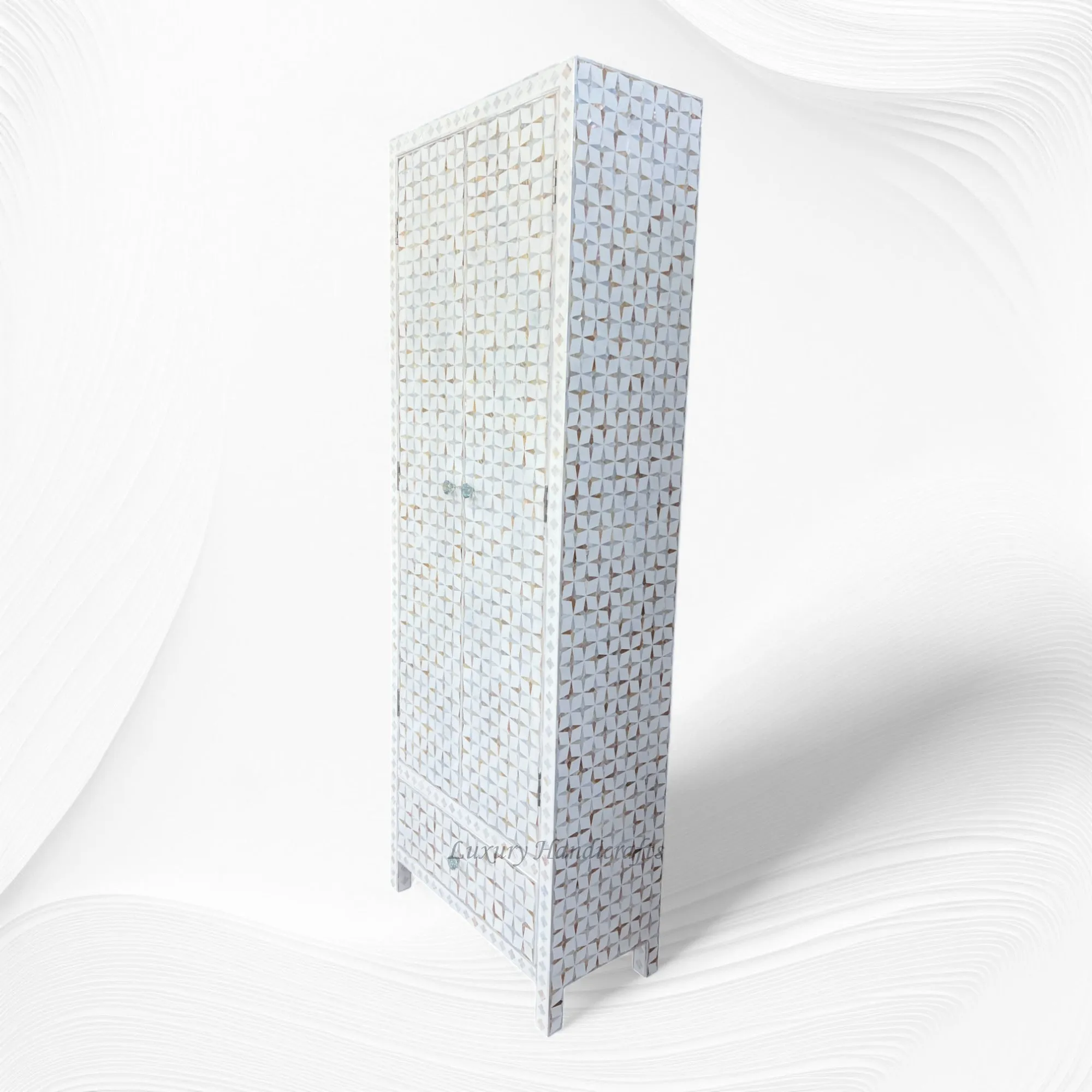 Star Mother Of Pearl Inlay Wardrobe White