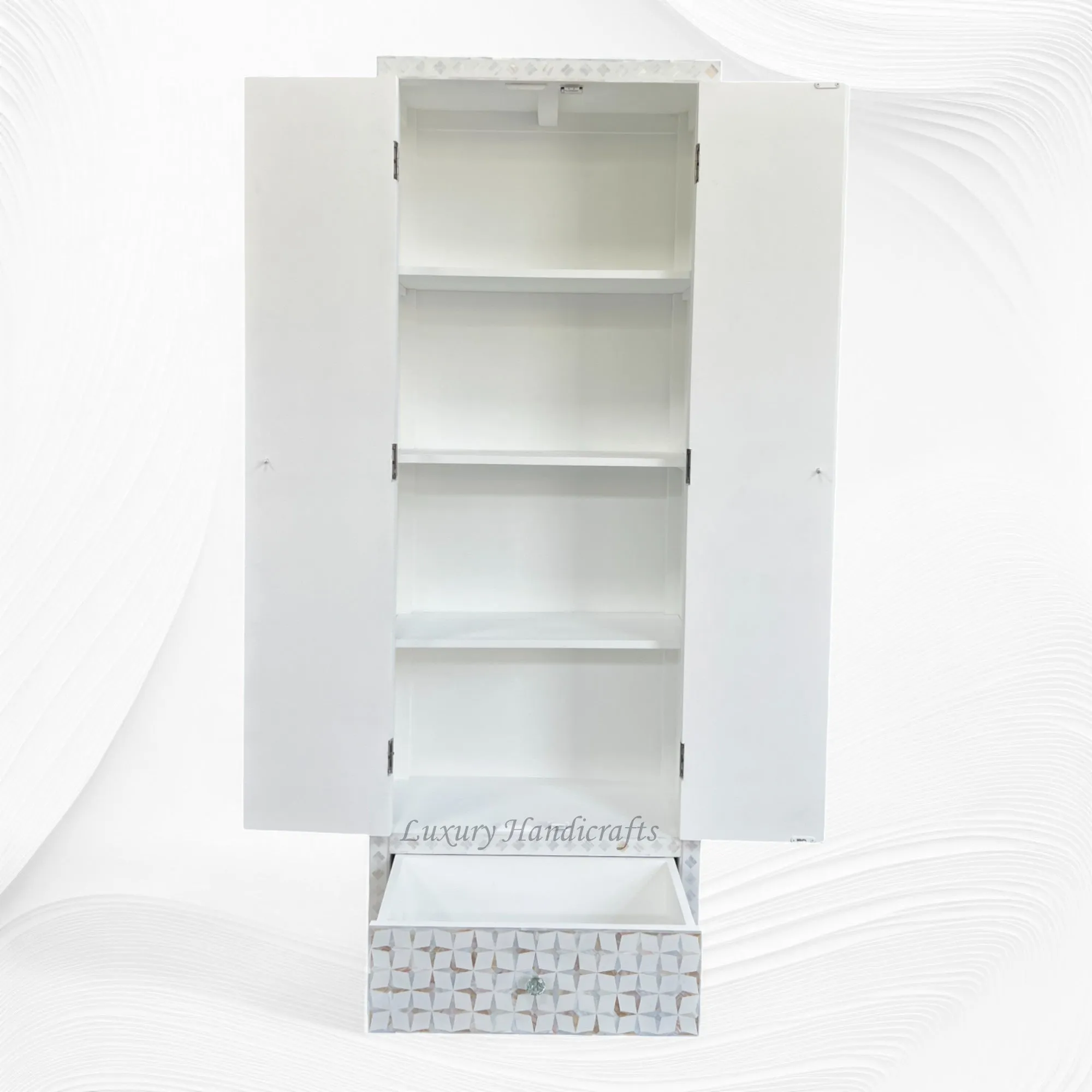 Star Mother Of Pearl Inlay Wardrobe White