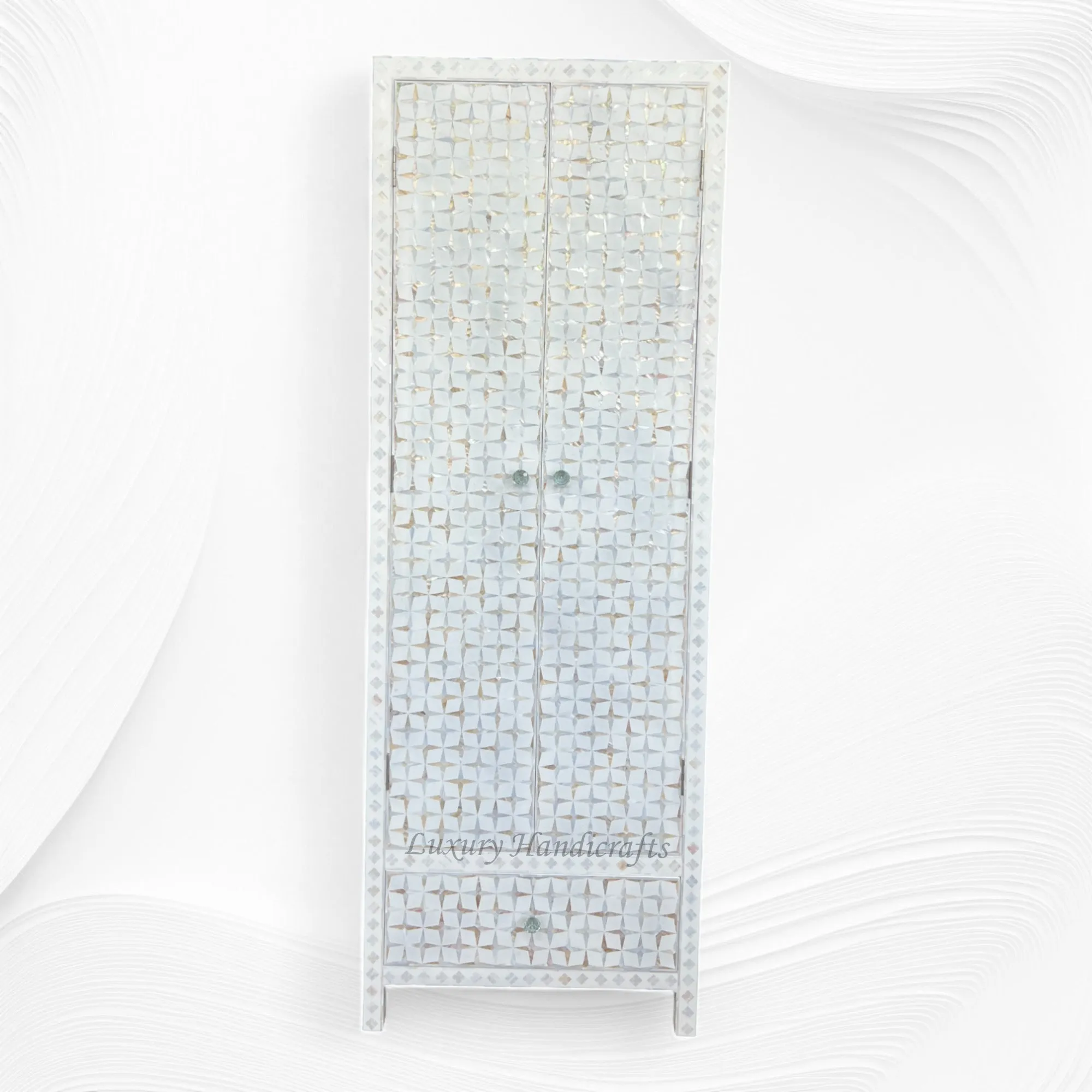 Star Mother Of Pearl Inlay Wardrobe White
