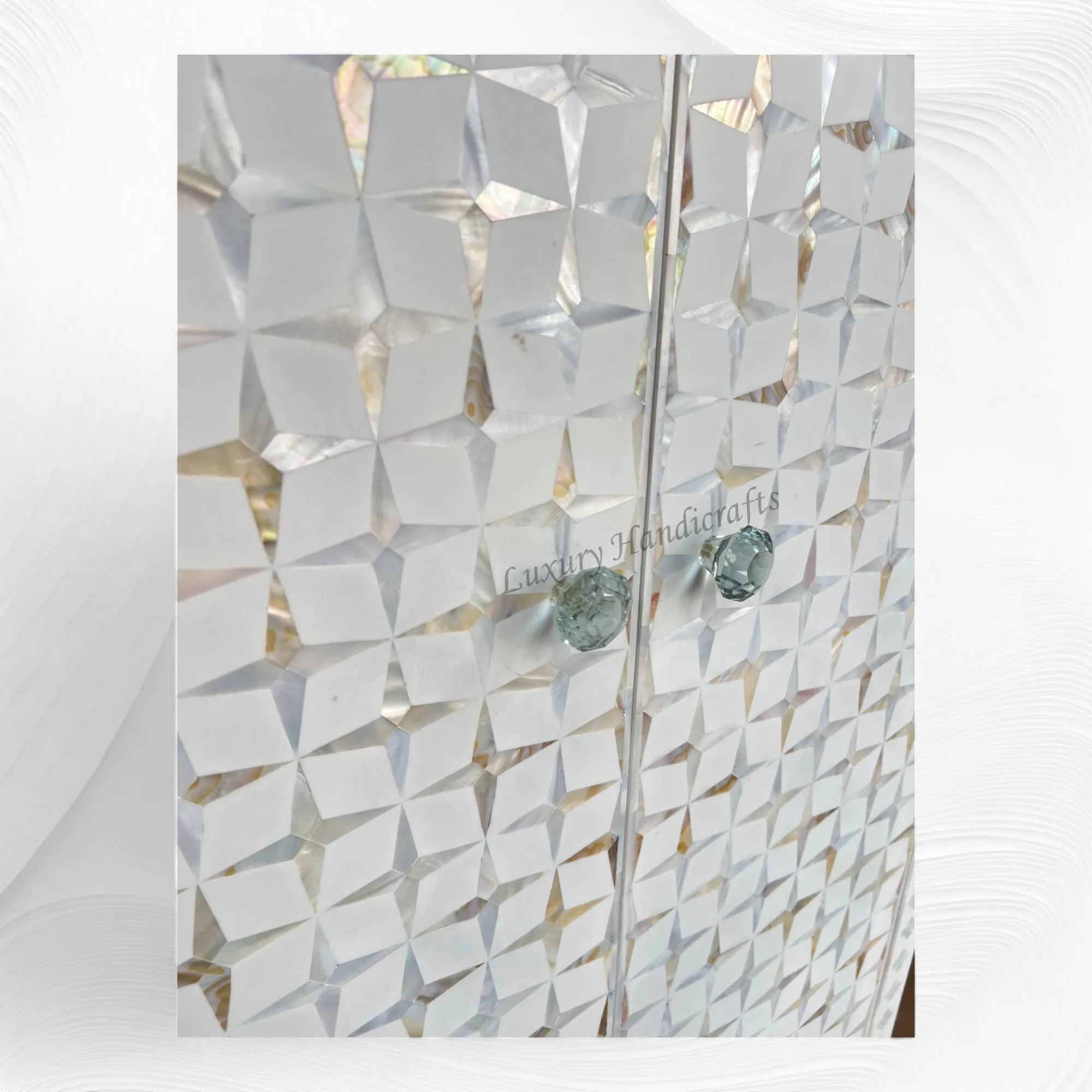 Star Mother Of Pearl Inlay Wardrobe White
