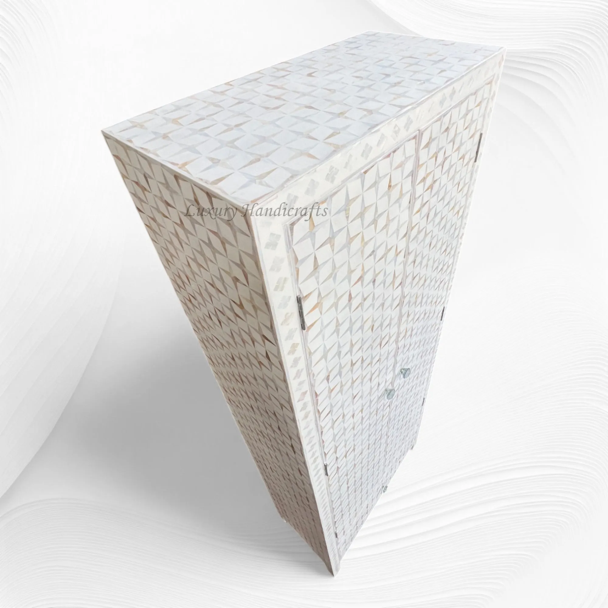 Star Mother Of Pearl Inlay Wardrobe White