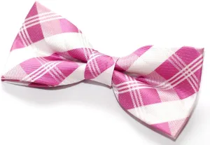 Tartan Plaid Patterns Woven Microfiber Pre-tied Bow Tie (4.5")