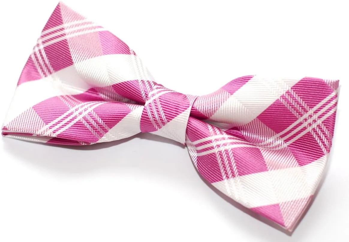 Tartan Plaid Patterns Woven Microfiber Pre-tied Bow Tie (4.5")