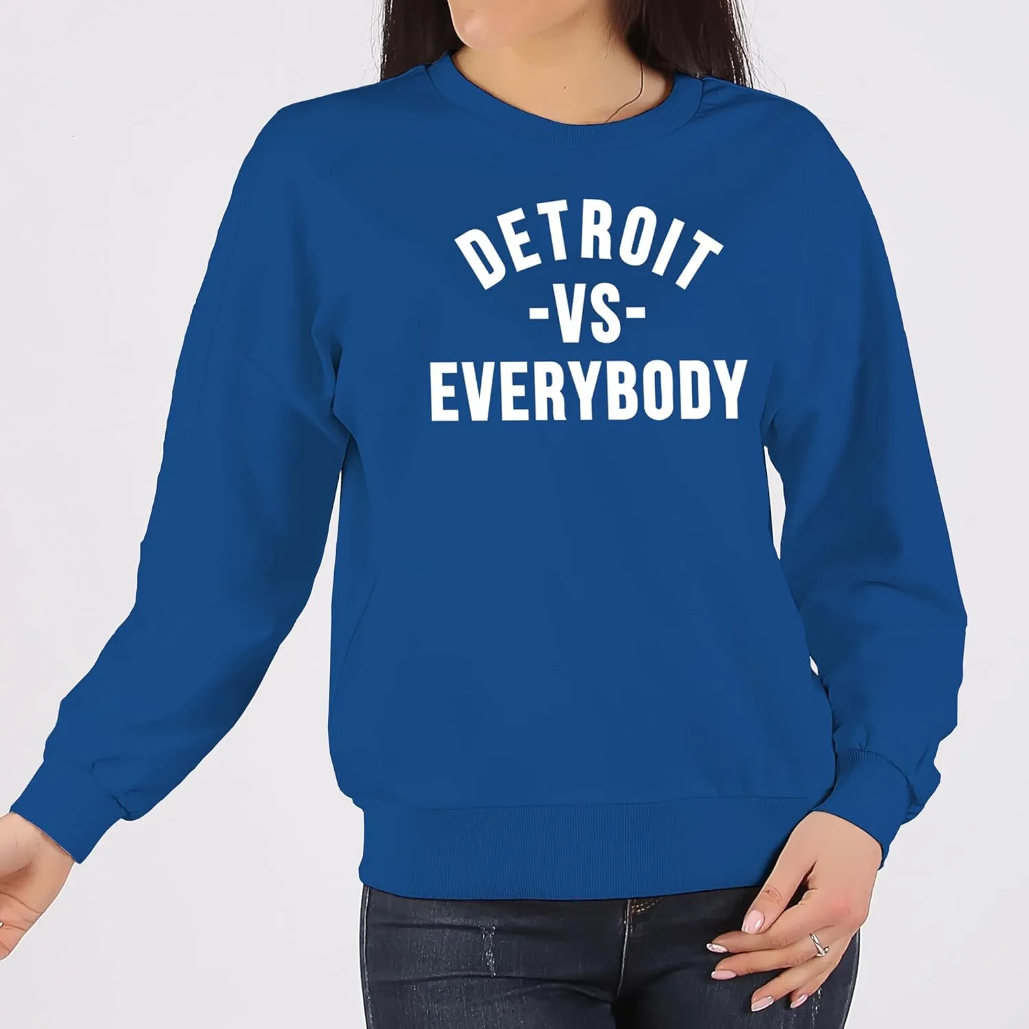 UGP Campus Apparel Detroit Vs Everybody - Michigan Pride Crewneck Sweatshirt