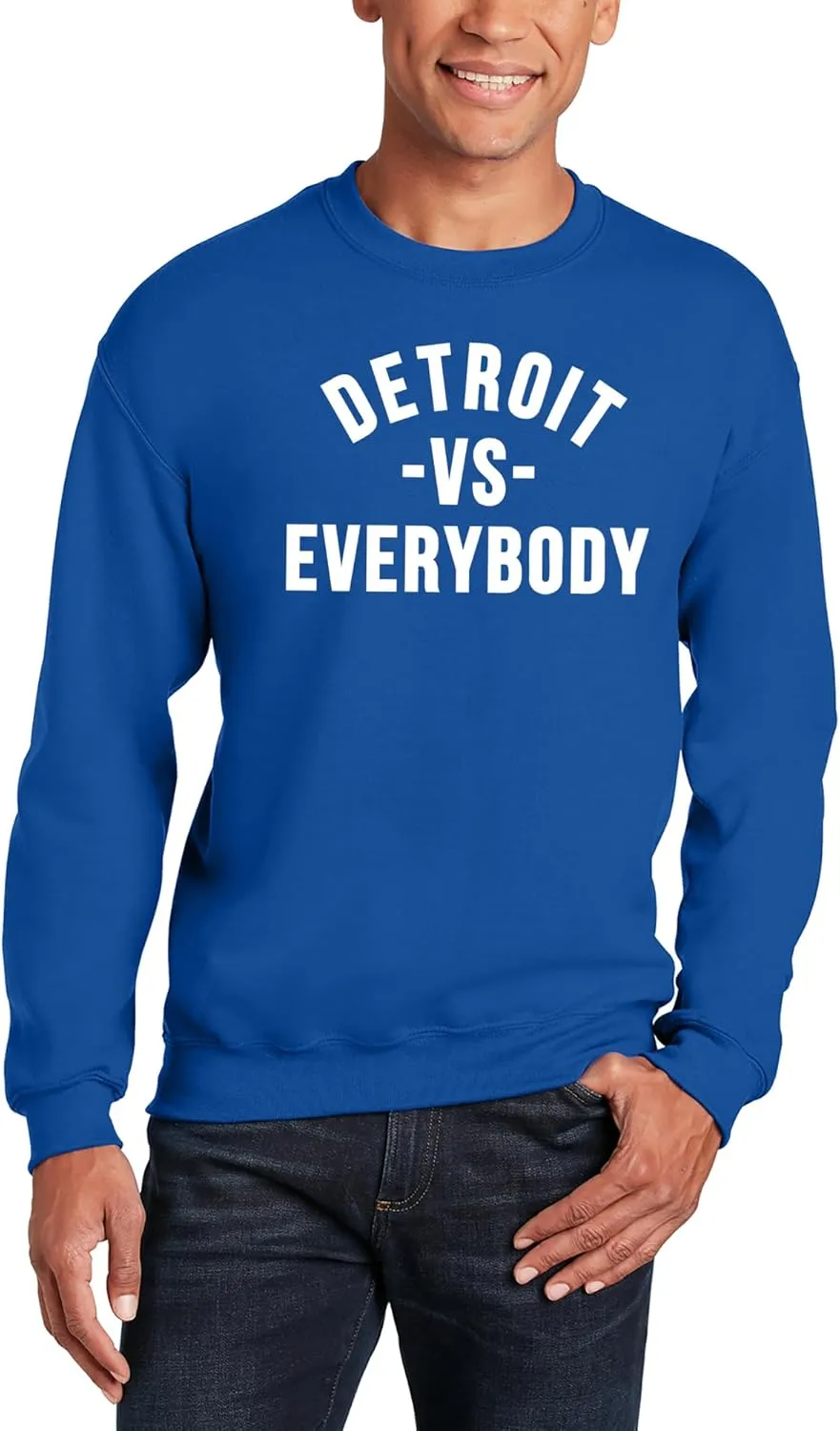 UGP Campus Apparel Detroit Vs Everybody - Michigan Pride Crewneck Sweatshirt
