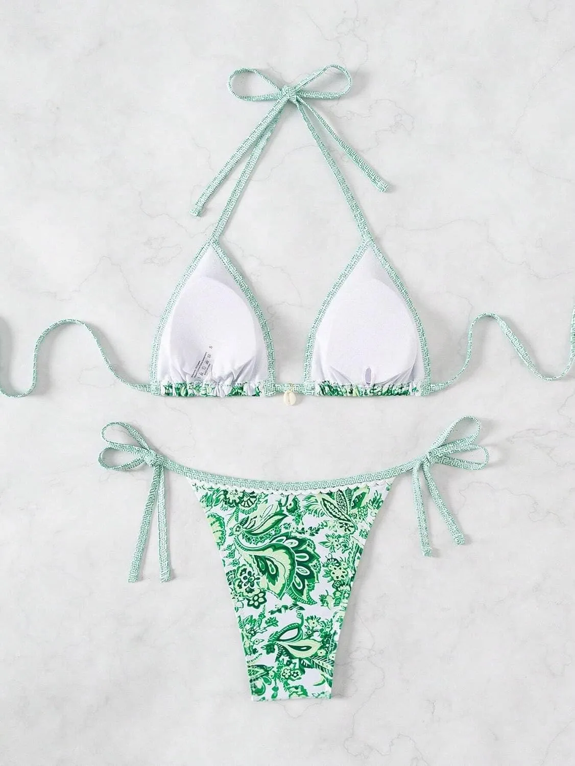 Women's Floral Printed Bathing Suit Halter Paisley Summer Swimsuit Bikinis Set