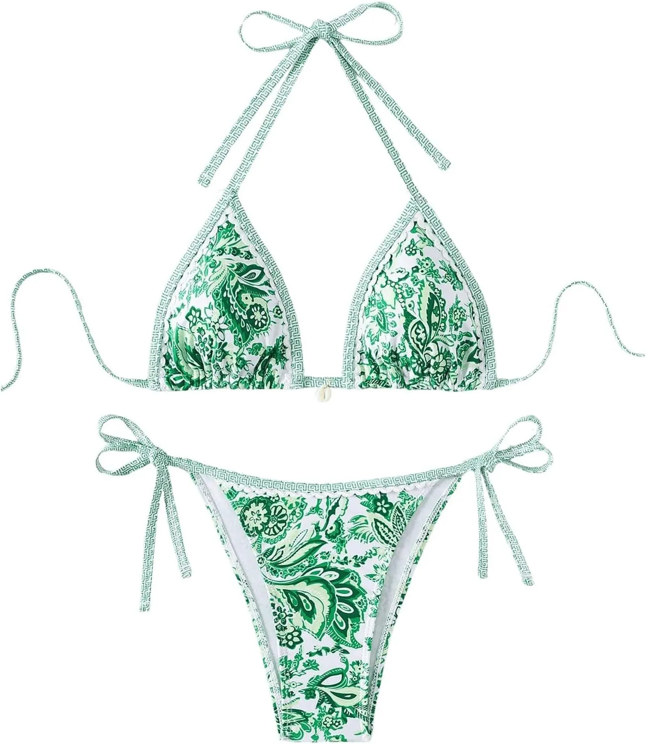 Women's Floral Printed Bathing Suit Halter Paisley Summer Swimsuit Bikinis Set